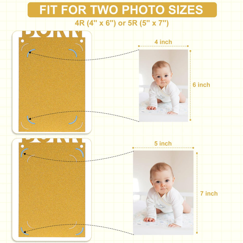 Crosize banner shows monthly milestones in frame for baby's growth.