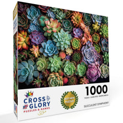 Cross & Glory Succulent Symphony assembled scene showing detailed colors.