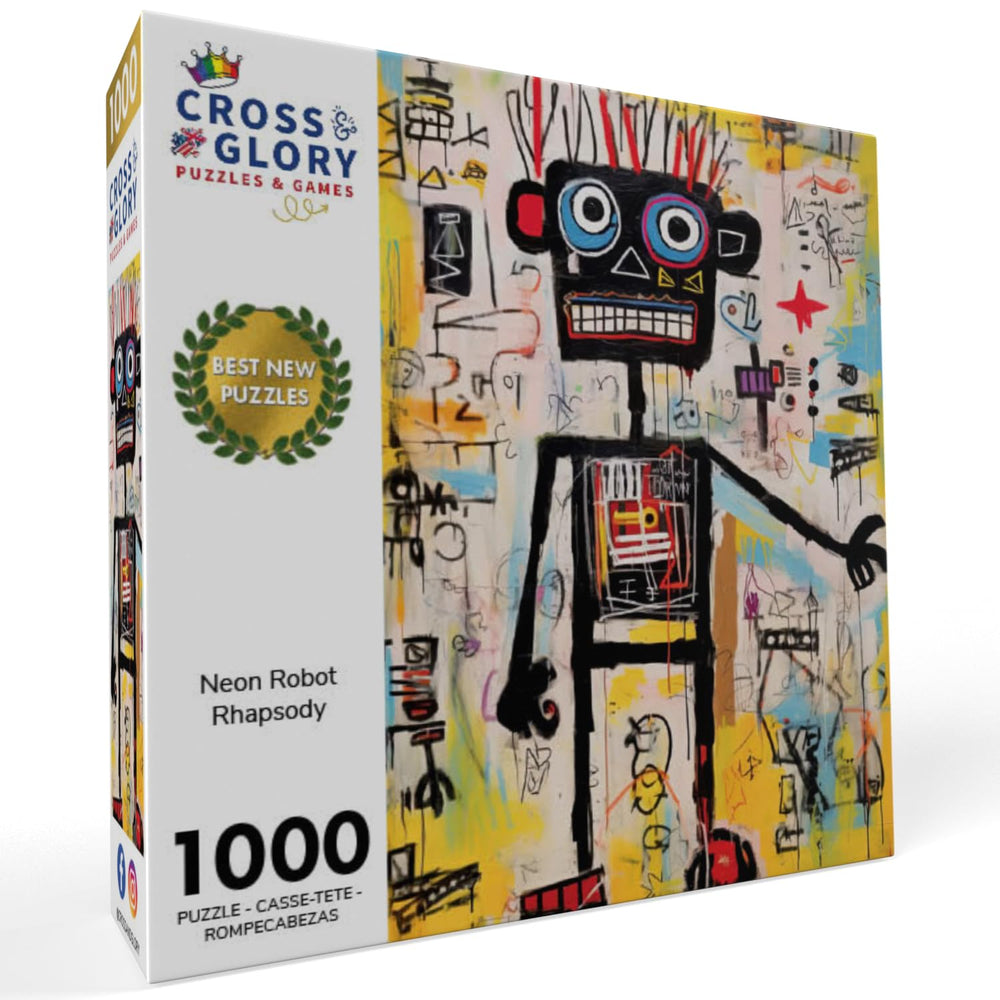 Cross & Glory Neon Robot Rhapsody artwork close-up showing bold color contrasts.