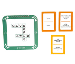 Cross Spin family game night scene showcases social, interactive word play.