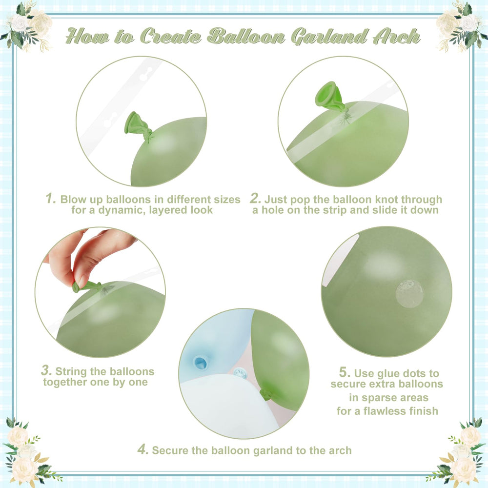 Crossfingers balloon chain and glue dots for easy arch assembly.
