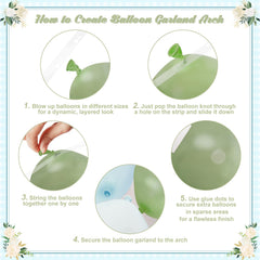 Crossfingers balloon chain and glue dots for easy arch assembly.