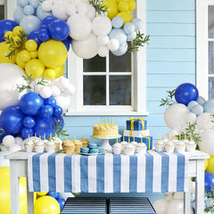 CROSSFINGERS light blue 18-inch balloons pair softly with yellow accents