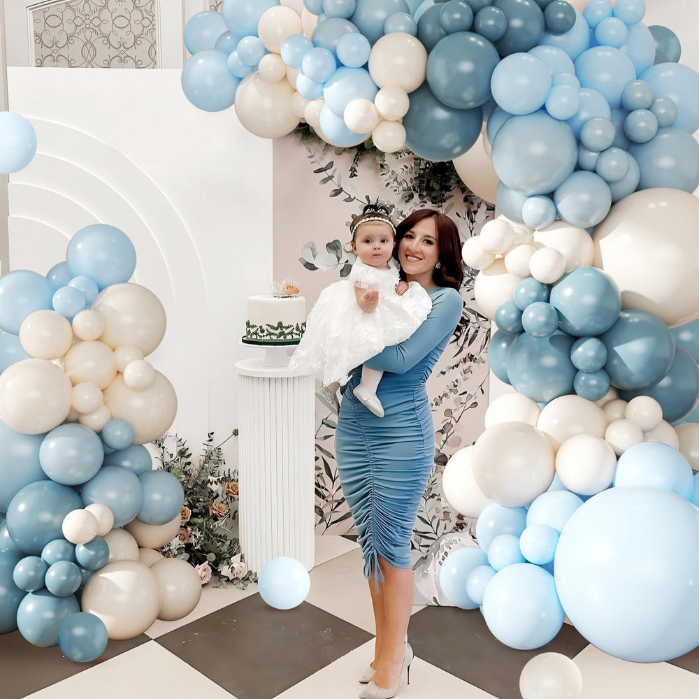 CROSSFINGERS versatile blue and white arch kit for celebrations.