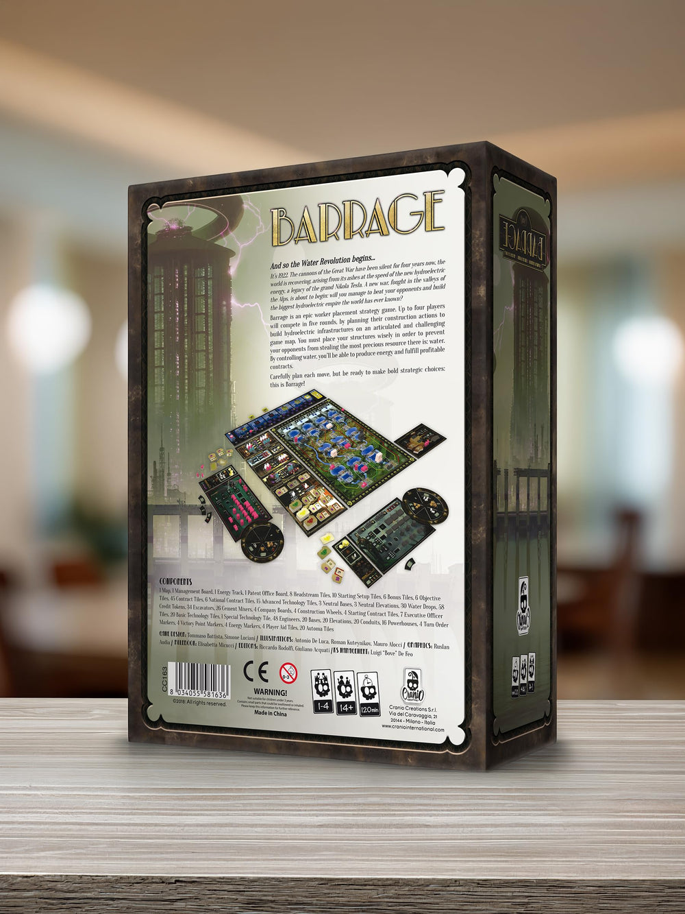 Crowd Games Barrage game night table setup for 1-4 players