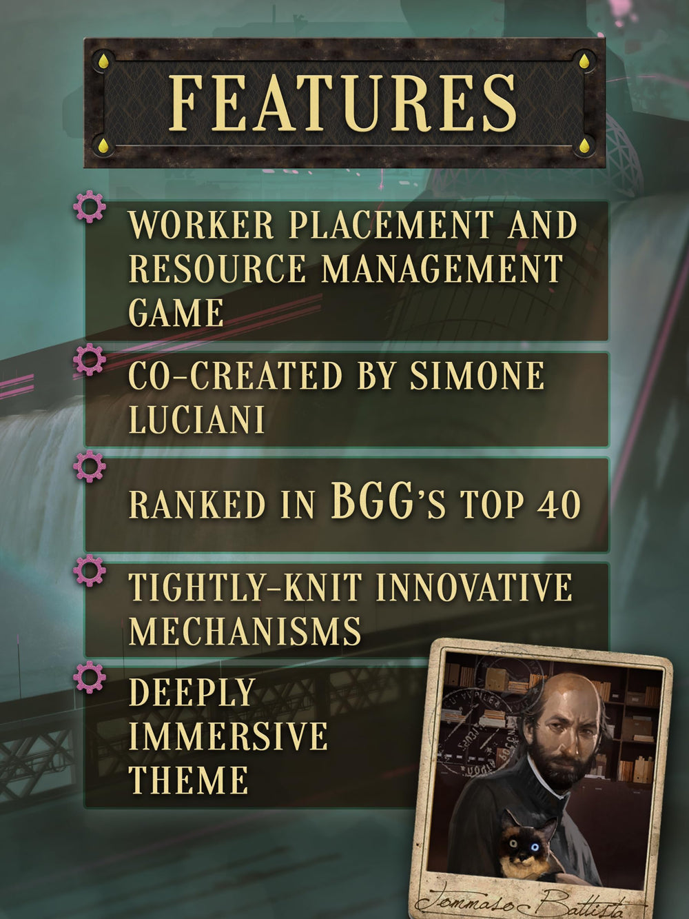 Crowd Games Barrage player board setup showing asymmetric companies