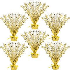 Crowye gold foil star centerpiece shining on a festive table