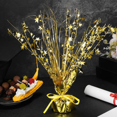 Crowye golden pentagram centerpiece with stable gold-wrapped base