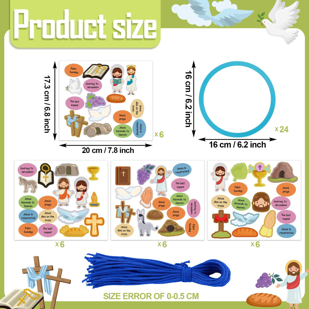 Crtiin Easter wreath kit shows 6.2 by 7 inch frames for DIY crafts