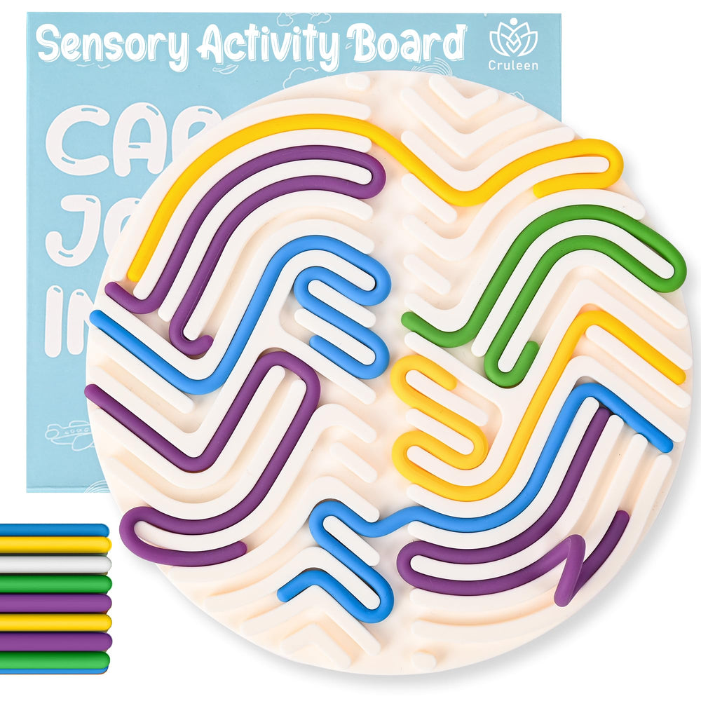 Cruleen Sensory Board with sticks in slots for calm, screen-free play on the go