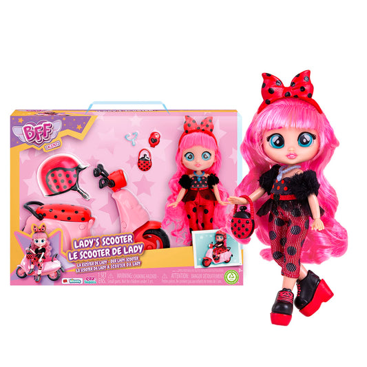 Cry Babies BFF Lady scooter with doll outfit for stylish pretend play.