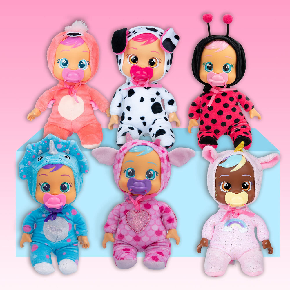 Cry Babies Dotty packaging includes one doll and one pacifier