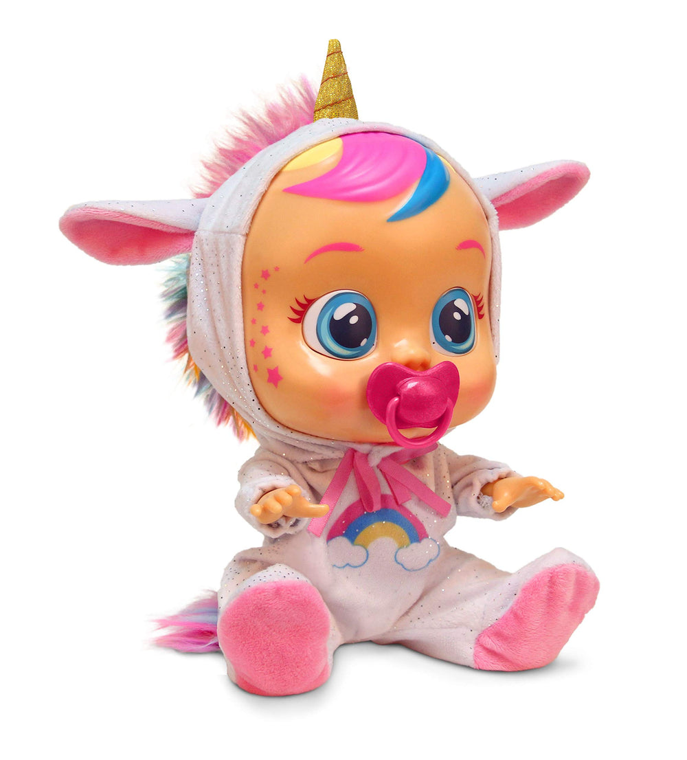 Cry Babies Dreamy Unicorn doll face detail with star accents for imaginative play