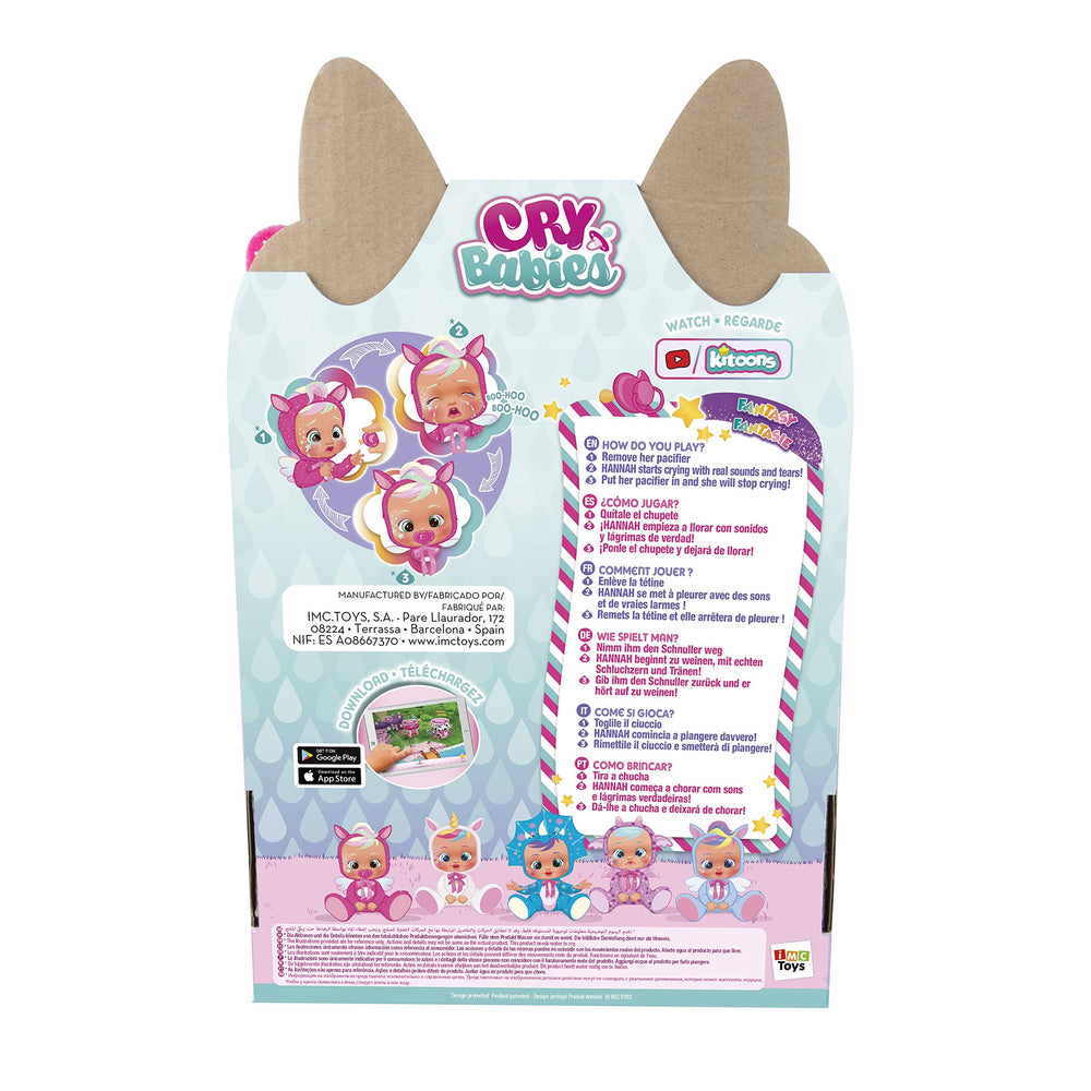 Cry Babies Hannah articulated head arms and legs enhances poseable imaginative play.