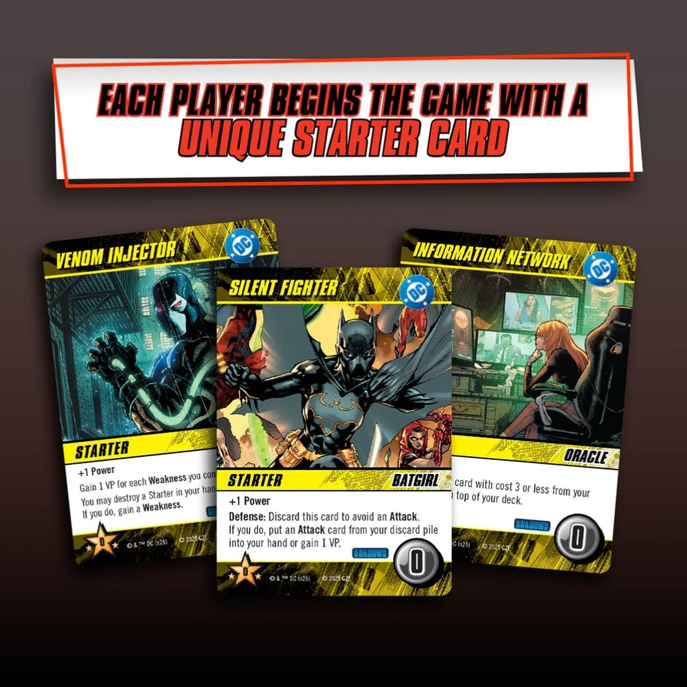 Cryptozoic Arkham Asylum Shadows expansion components and setup.