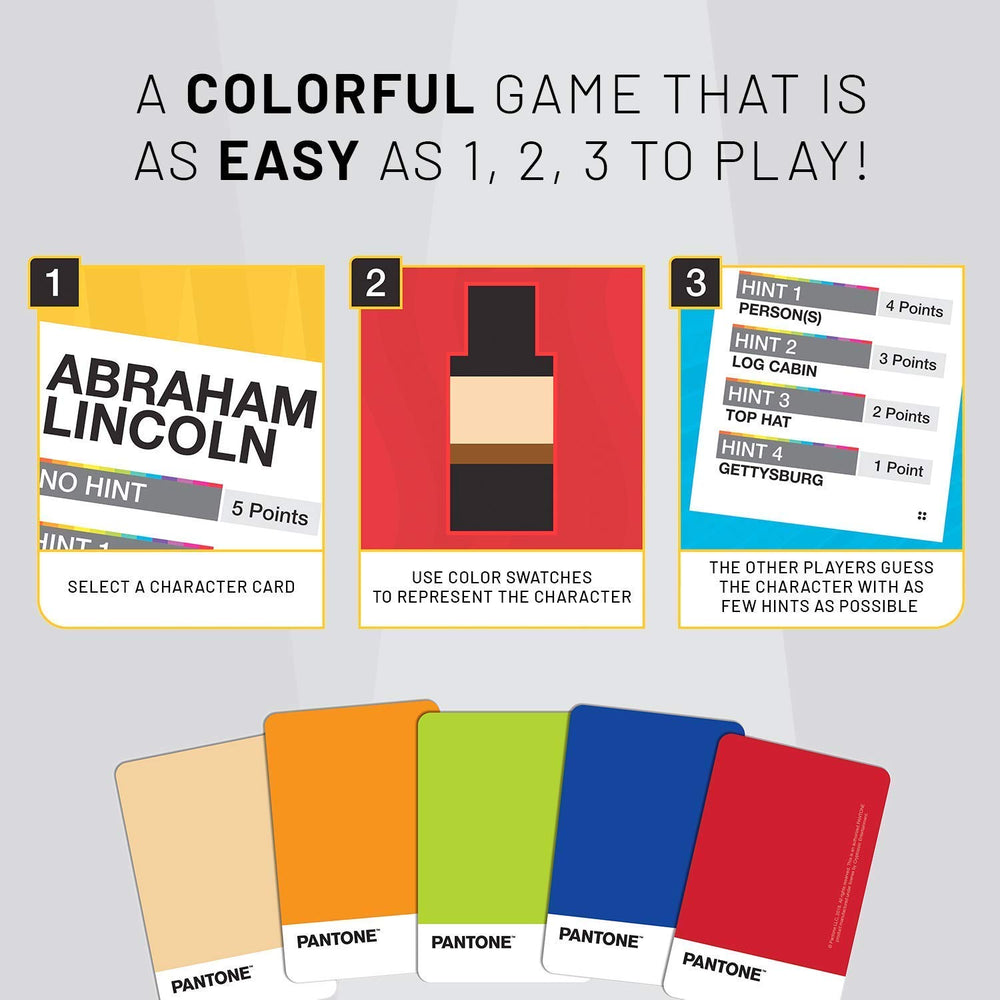 Cryptozoic Pantone The Game artist designs using color to guide guesses.