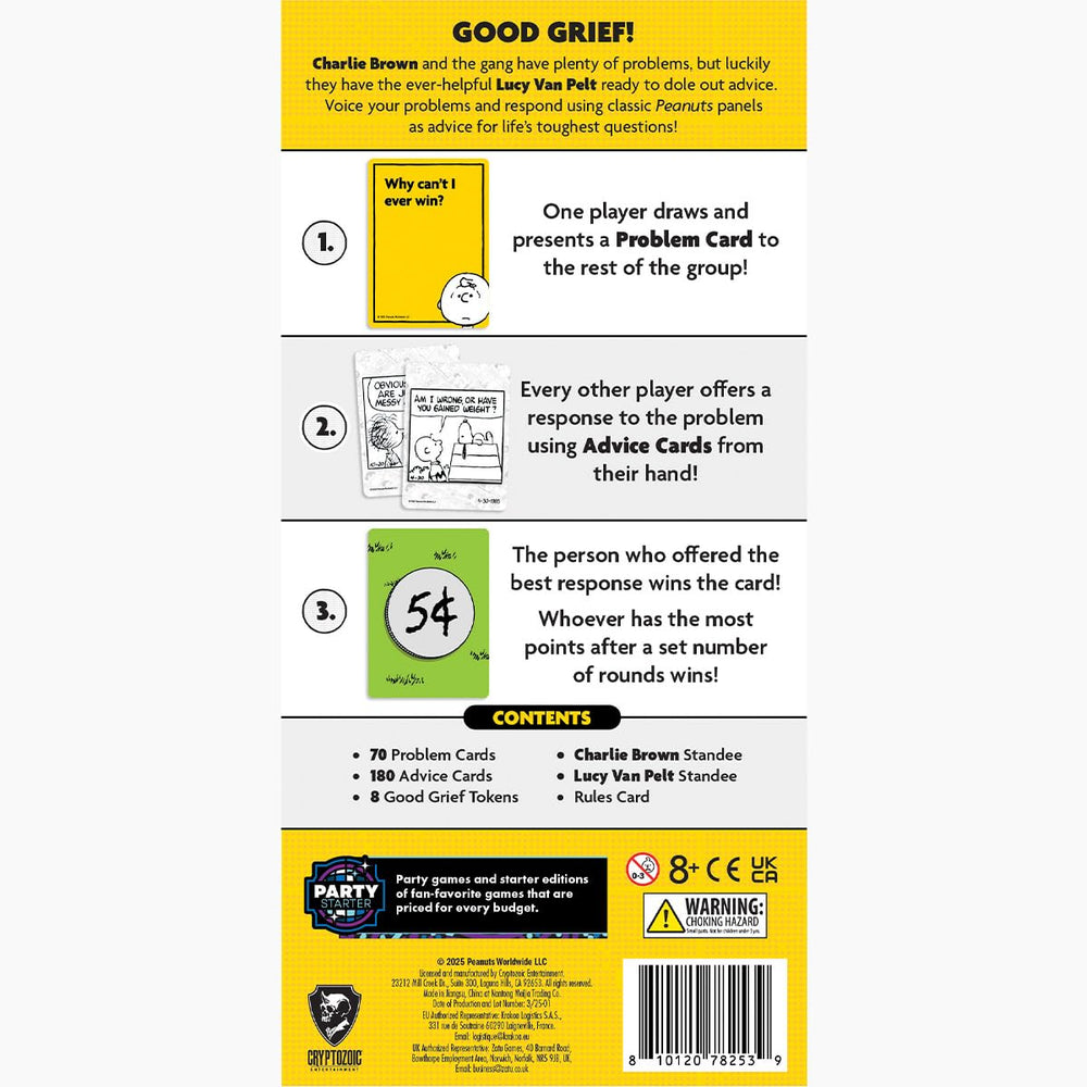 Cryptozoic Entertainment Peanuts Doctor is In problem cards drive quick decisions during rounds