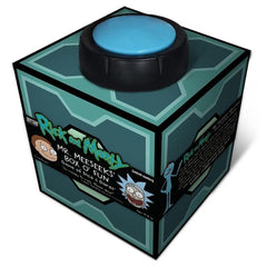 Cryptozoic Mr. Meeseeks Box O' Fun button in action for bold dares.