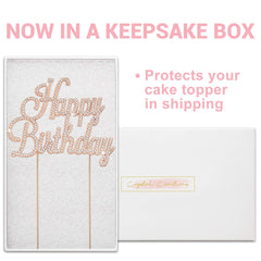 Crystal Creations cake topper rose gold rhinestones elevates centerpieces for sophisticated celebrations