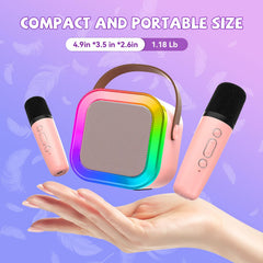 CscyyAmz mini karaoke side view highlights portable, easy-to-carry form.