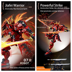 CSNRHG Samurai mech action pose highlights sturdy construction for play.