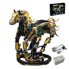 CSNRHG Mechanical Horse Building Block Set overview with poseable limbs for creative play.
