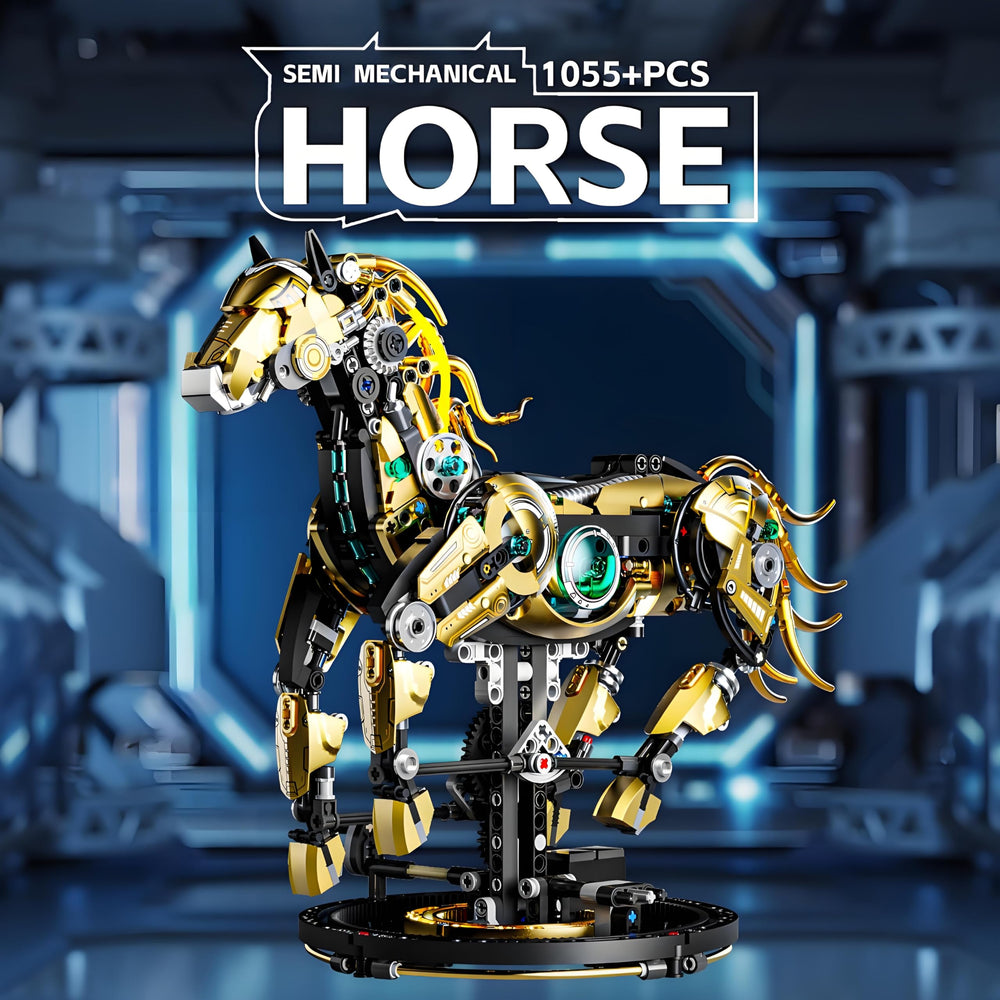 CSNRHG mechanical horse kit showcasing movable legs for dynamic poses.