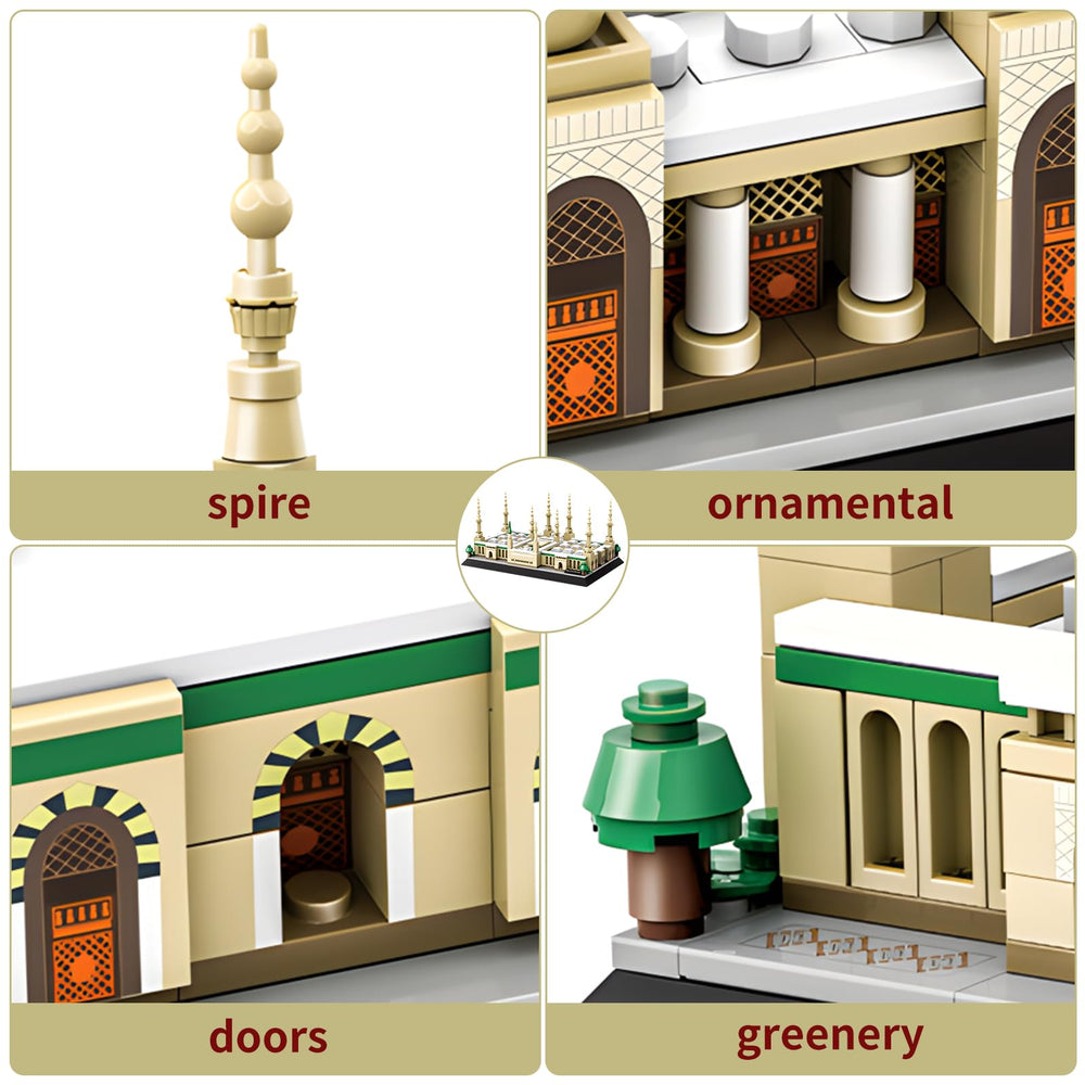 CSNRHG Medina Prophet Mosque model—rear view highlights symmetry for spatial reasoning and design focus.