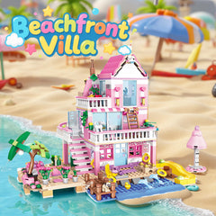 CSNRHG Pink Seaside Villa private pool scene ideal for backyard pretend vacations.
