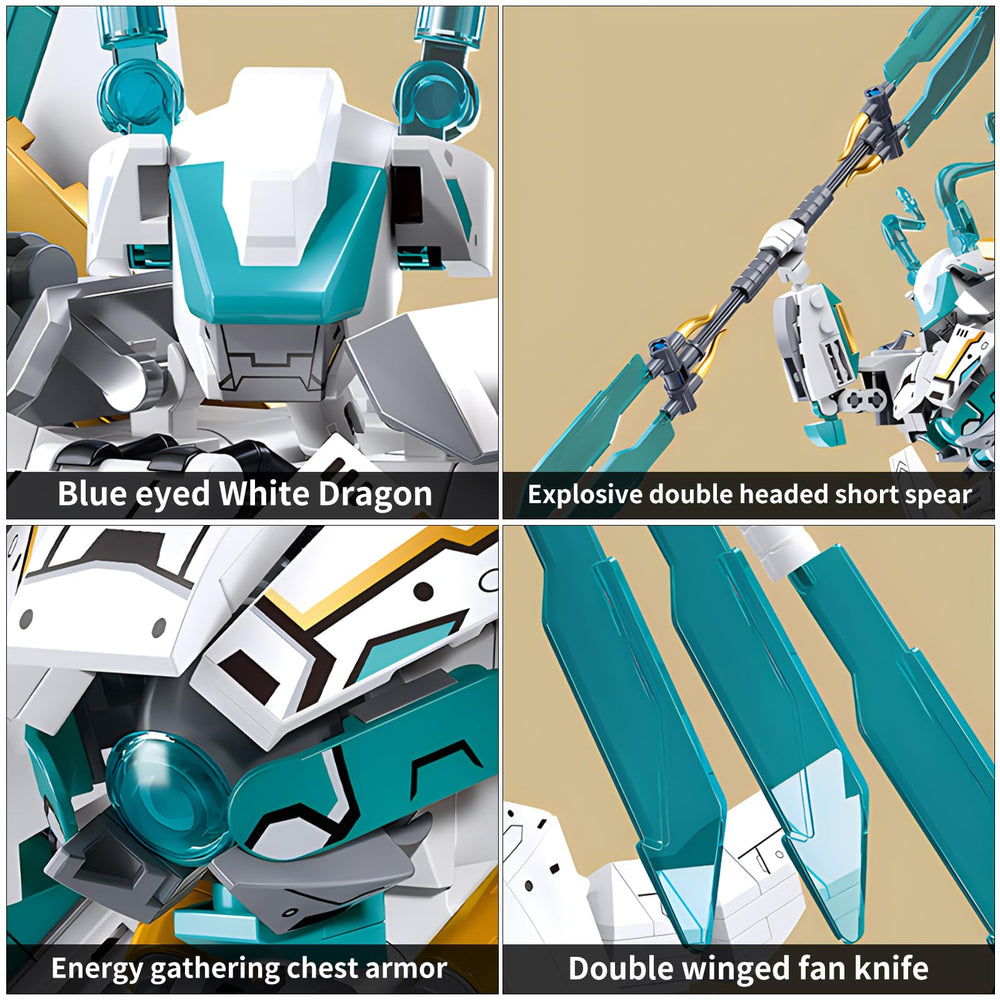 CSNRHG White Horse Dragon Samurai Mech dragon-horse form, mythical aesthetics for display.
