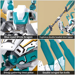 CSNRHG White Horse Dragon Samurai Mech dragon-horse form, mythical aesthetics for display.
