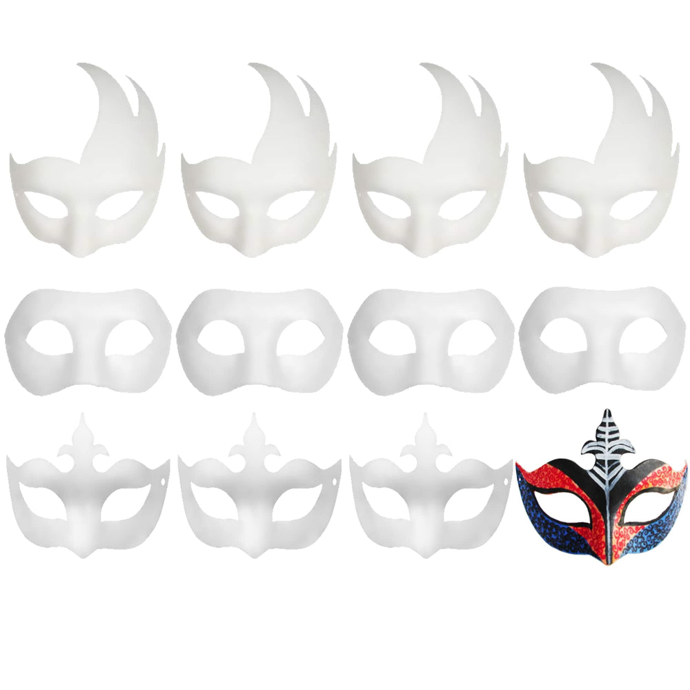 CSPRING Mardi Gras DIY blank white mask for colorful masquerade crafts.