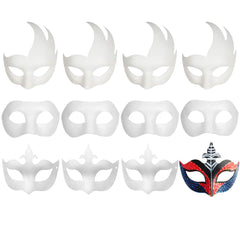 CSPRING Mardi Gras DIY blank white mask for colorful masquerade crafts.