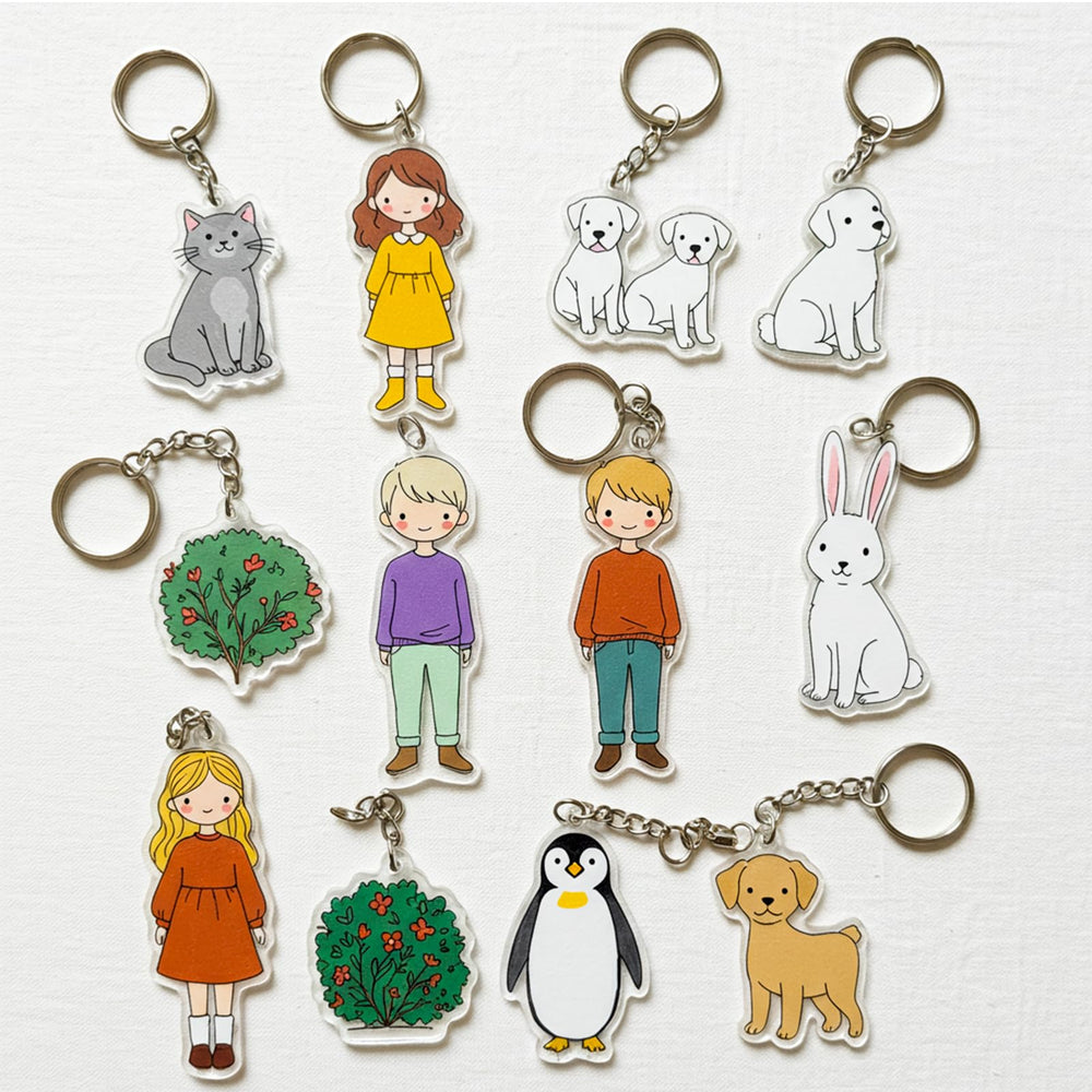 Csyidio finished shrink dink keychains showcase vibrant designs.