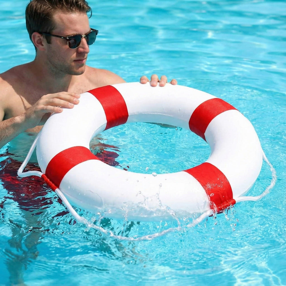 CTopoGo pool safety buoy side view for quick reach.