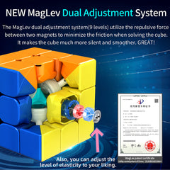 CuberShop Moyu RS3M 2021 MagLev magnets closeup emphasizing magnetic guidance