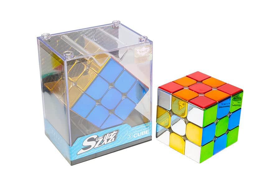 Cuberspeed Cyclone Boys Metallic 3x3 cube, display angle, perfect for collections