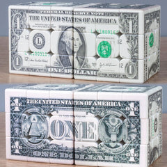 Cuberspeed Dollar Cube printed dollar faces close-up for visual appeal