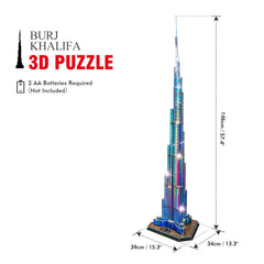 CubicFun Burj Khalifa diorama suitable for desk or shelf.