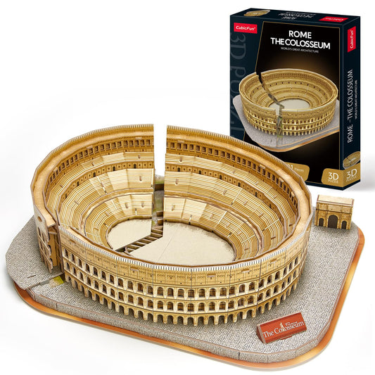CubicFun Colosseum 3D puzzle pieces ready for assembly and display.