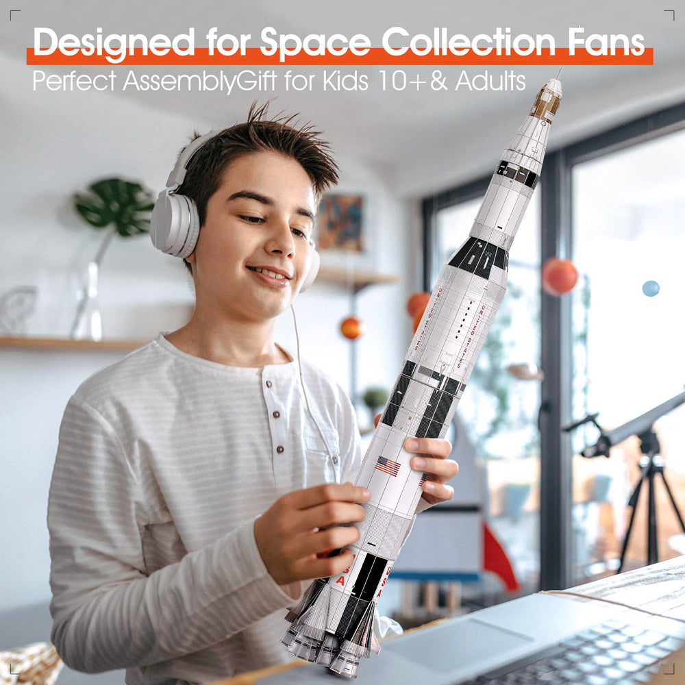 CubicFun NASA Apollo Saturn V puzzle removable stages offers modular display options.
