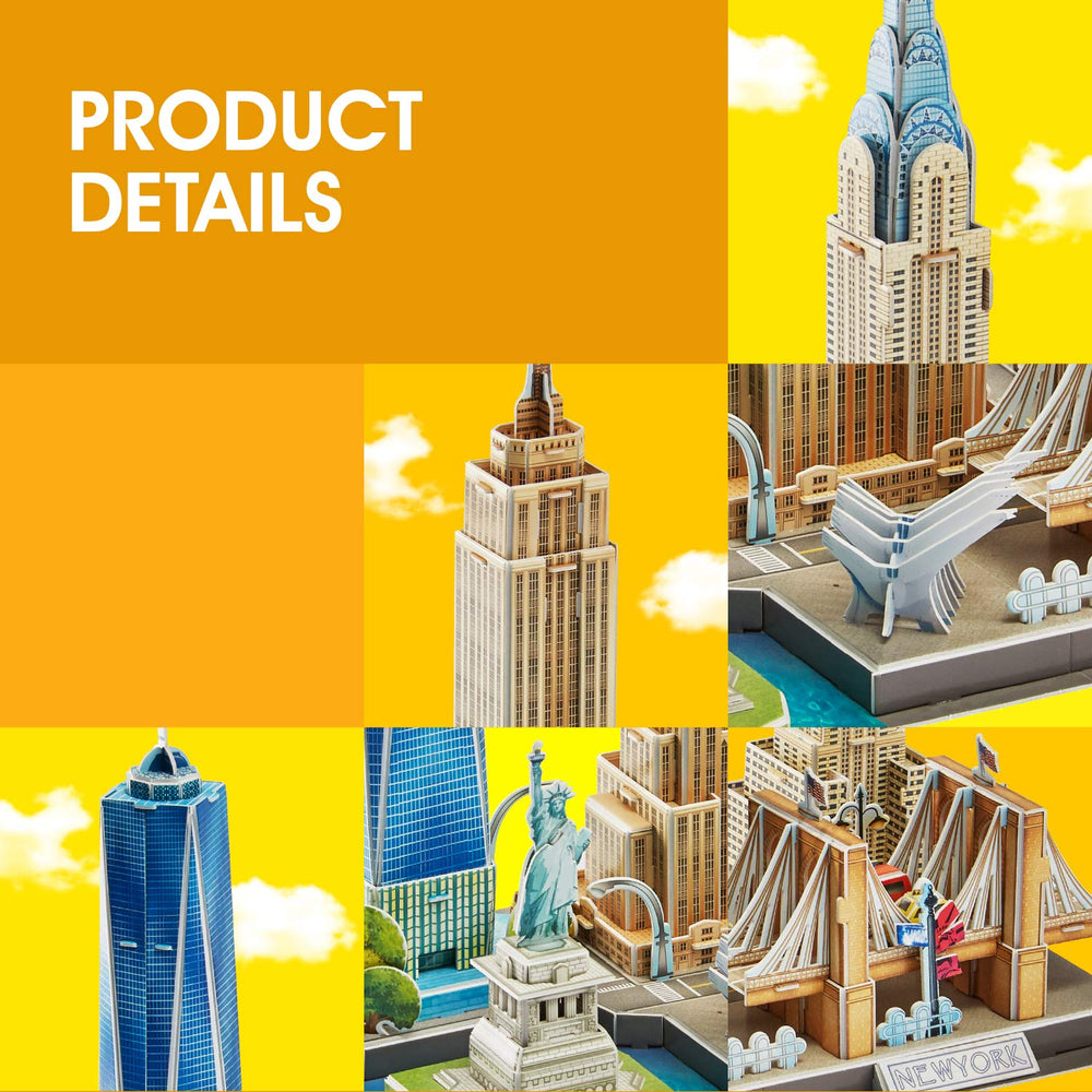 CubicFun NYC skyline World Trade Center puzzle focuses on iconic landmarks