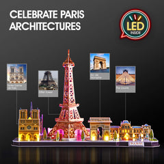CubicFun Paris Cityline Notre Dame 3D puzzle with intricate details for a desktop keepsake.
