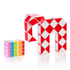 CUBIDI Magic Snake Cube red packaging, portable travel toy for kids.