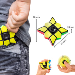 CUBIDI Star Fidget Cube travel-friendly image highlights easy carry for lines, planes, and commutes.