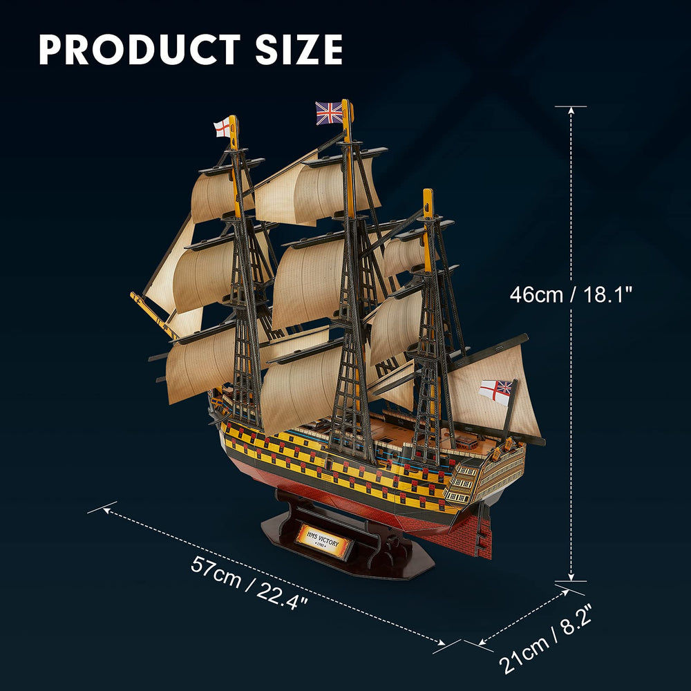 Cubifun HMS Victory packaging includes all pieces with no tools.