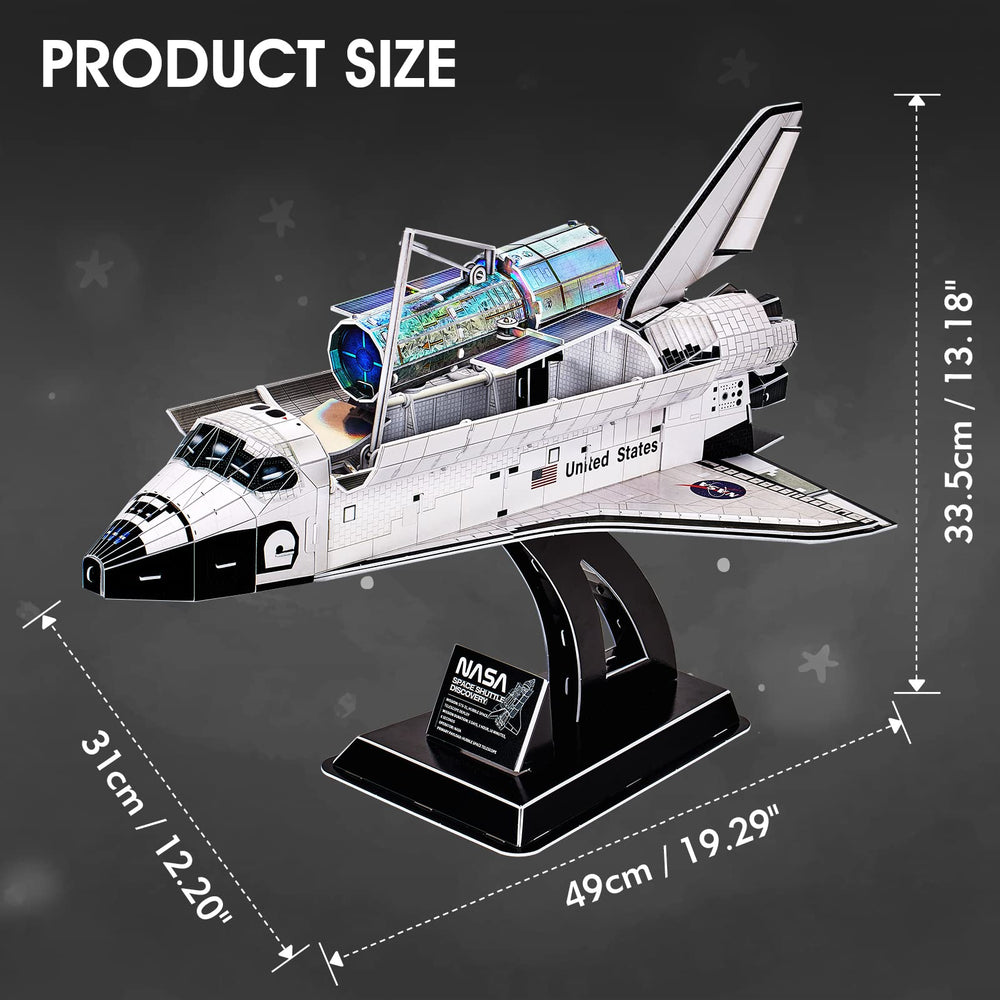 CubicFun NASA Space Shuttle Discovery 126-pieces-count close-up of parts.