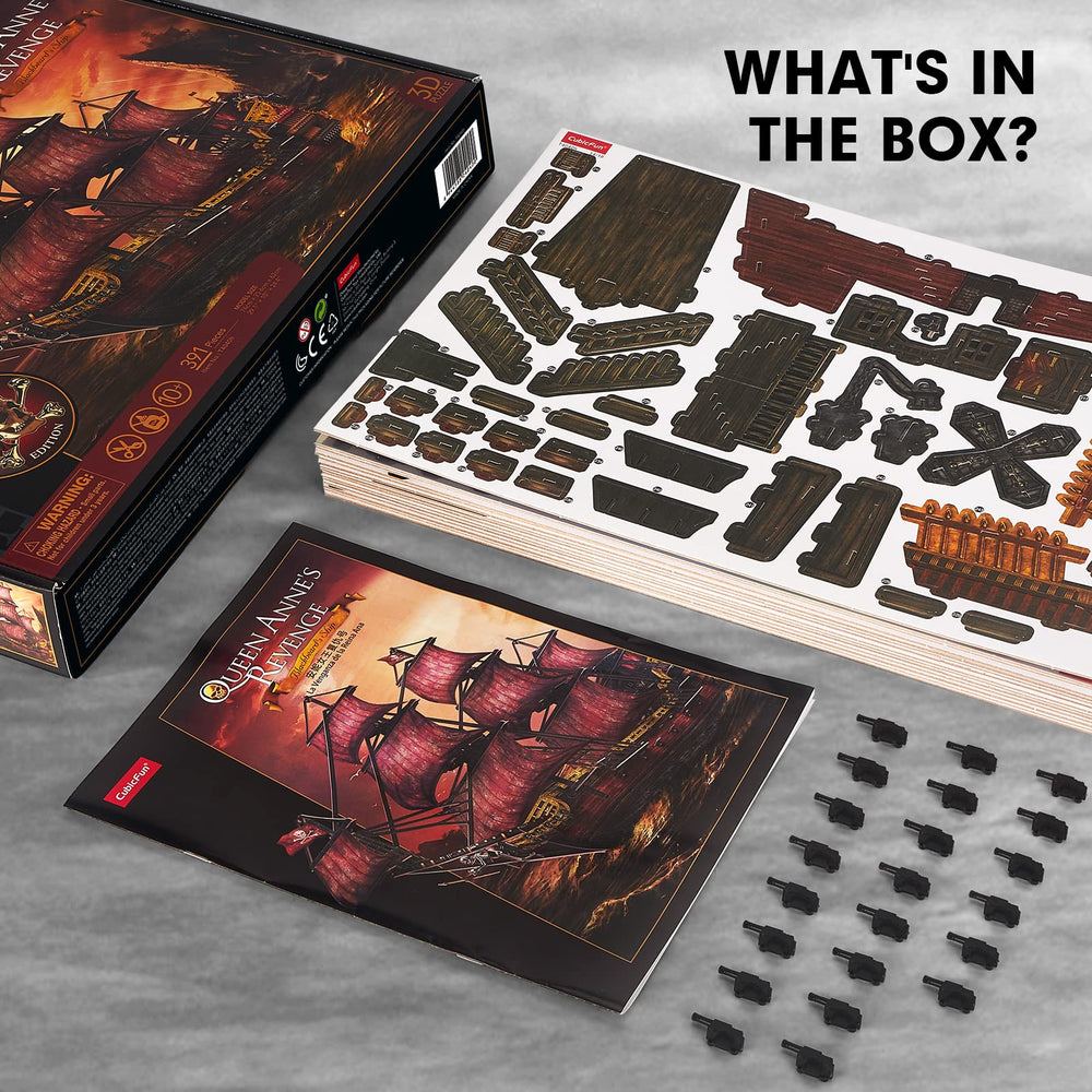 Cubifun Queen Anne's Revenge 22.8-inch build fits shelves.