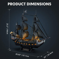 CubicFun Queen Anne's Revenge room decor enhances shelves or desks