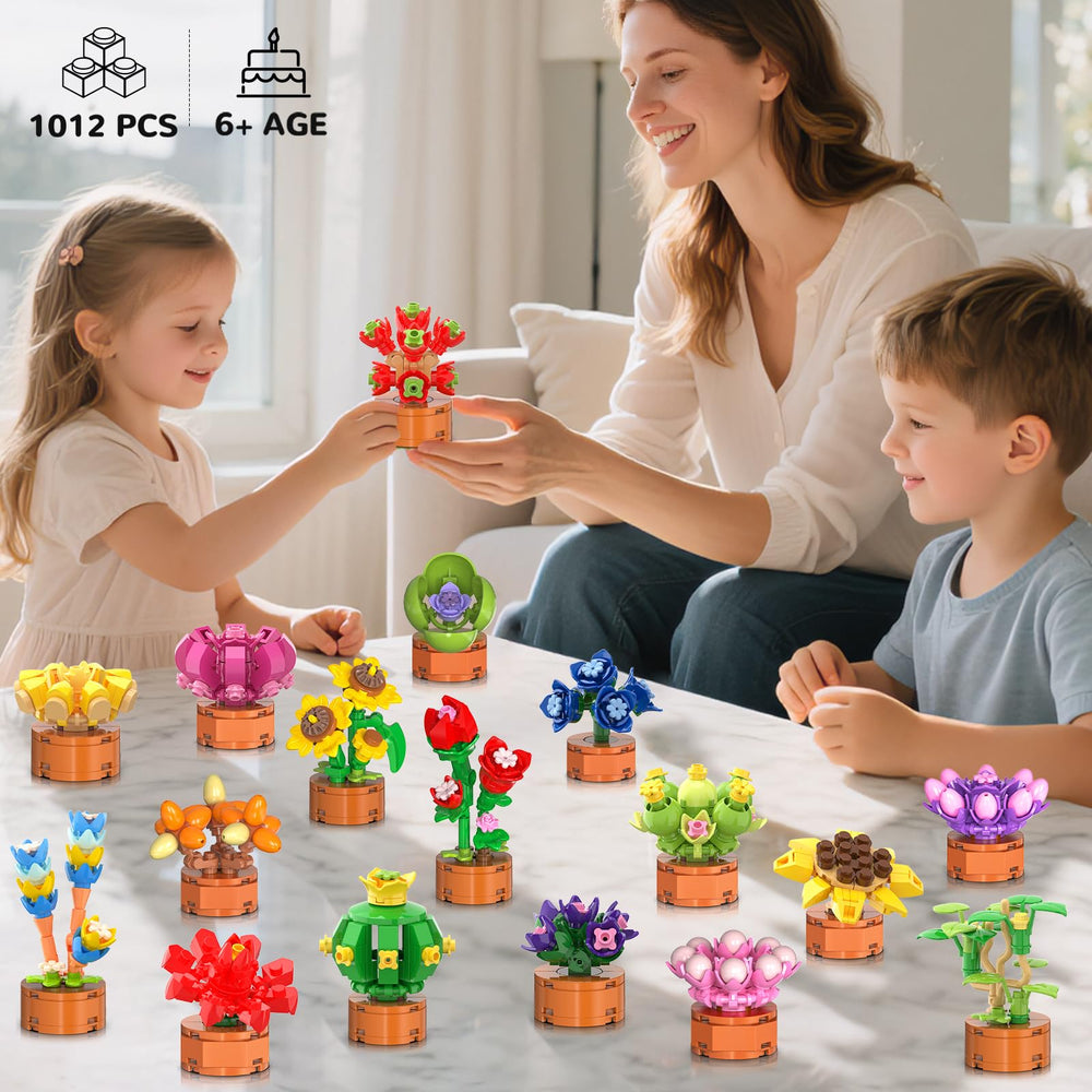 CUBIMANA flowers-succulent bonsai 09 premium ABS blocks with smooth edges.